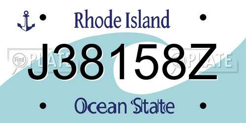 J38158Z Rhode Island License Plate