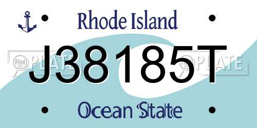 J38185T Rhode Island License Plate