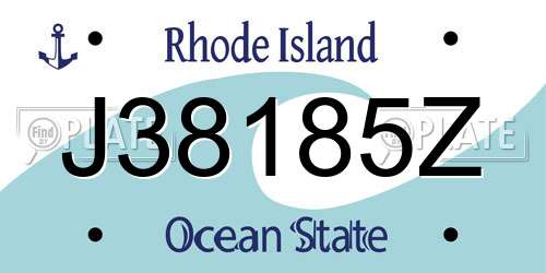 J38185Z Rhode Island License Plate
