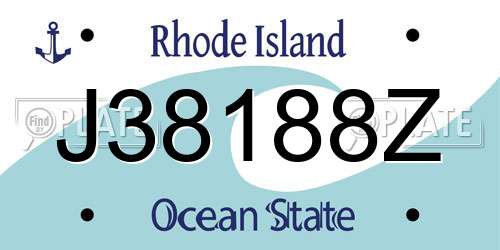 J38188Z Rhode Island License Plate