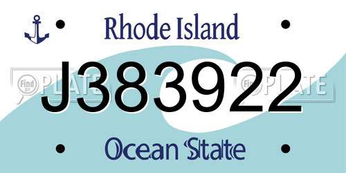 J383922 Rhode Island License Plate