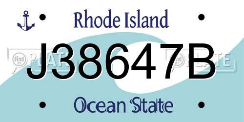 J38647B Rhode Island License Plate