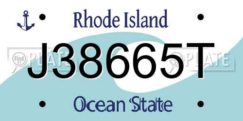 J38665T Rhode Island License Plate