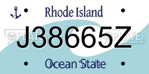 J38665Z Rhode Island License Plate