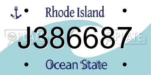 J386687 Rhode Island License Plate