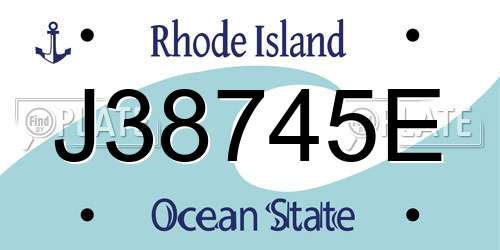 J38745E Rhode Island License Plate