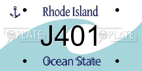 J401 Rhode Island License Plate