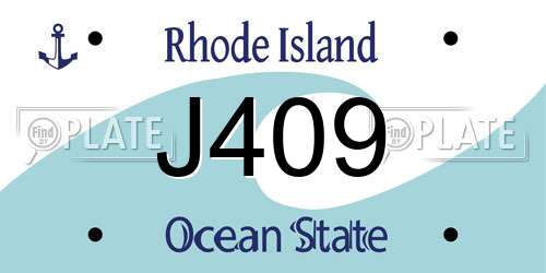 J409 Rhode Island License Plate