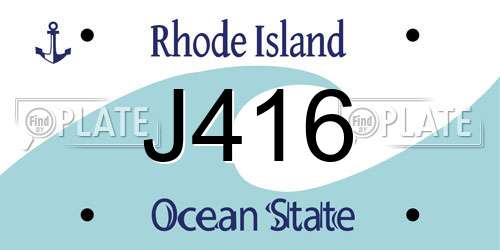 J416 Rhode Island License Plate