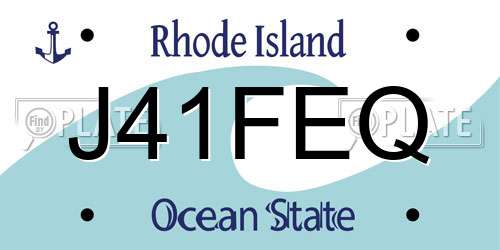 J41FEQ Rhode Island License Plate