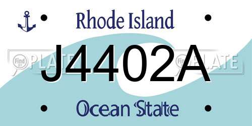 J4402A Rhode Island License Plate
