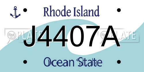 J4407A Rhode Island License Plate