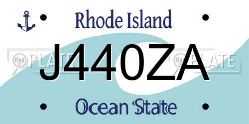 J440ZA Rhode Island License Plate