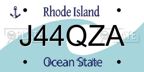 J44QZA Rhode Island License Plate