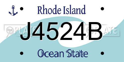 J4524B Rhode Island License Plate