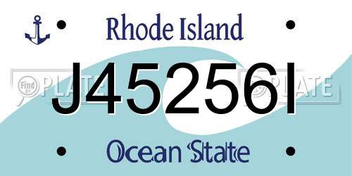 J45256I Rhode Island License Plate