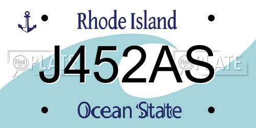 J452AS Rhode Island License Plate