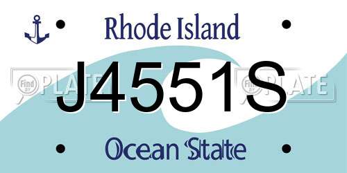 J4551S Rhode Island License Plate