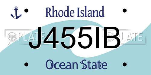 J455IB Rhode Island License Plate
