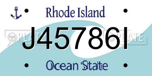 J45786I Rhode Island License Plate