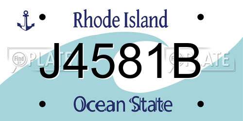 J4581B Rhode Island License Plate
