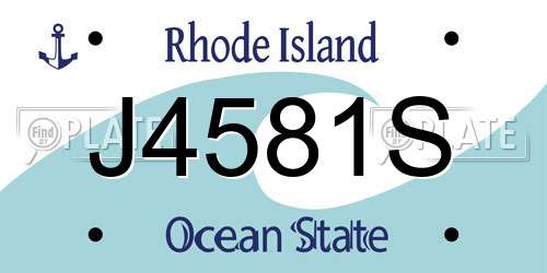 J4581S Rhode Island License Plate