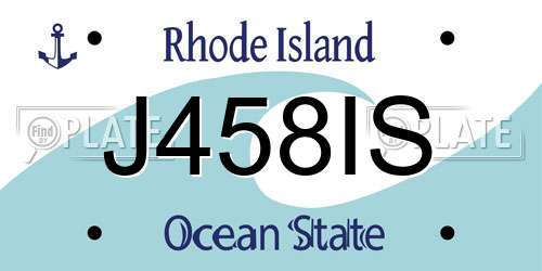 J458IS Rhode Island License Plate