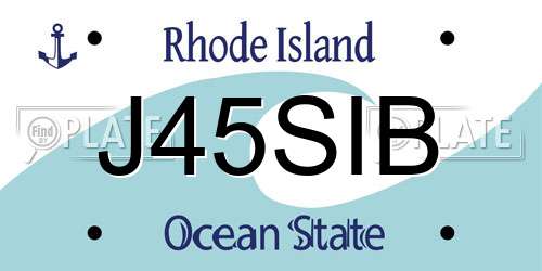 J45SIB Rhode Island License Plate