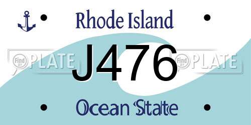 J476 Rhode Island License Plate