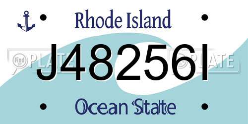 J48256I Rhode Island License Plate