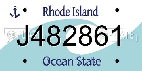J482861 Rhode Island License Plate
