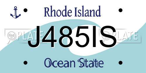 J485IS Rhode Island License Plate