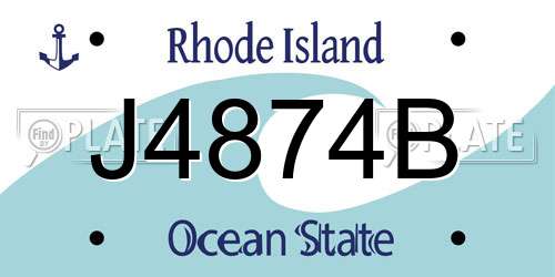 J4874B Rhode Island License Plate