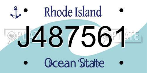 J487561 Rhode Island License Plate