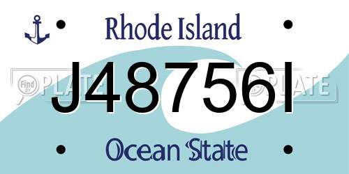 J48756I Rhode Island License Plate