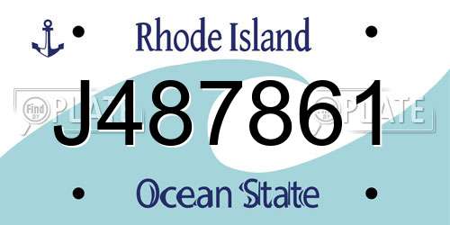 J487861 Rhode Island License Plate