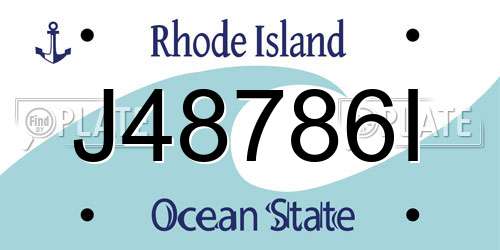 J48786I Rhode Island License Plate