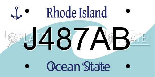 J487AB Rhode Island License Plate