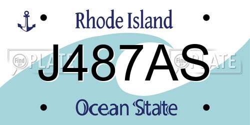 J487AS Rhode Island License Plate