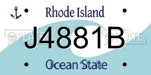 J4881B Rhode Island License Plate