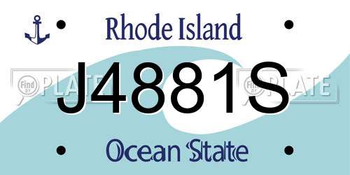 J4881S Rhode Island License Plate