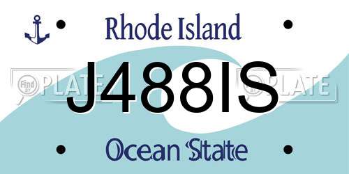 J488IS Rhode Island License Plate