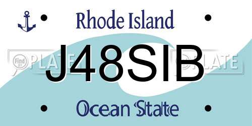 J48SIB Rhode Island License Plate
