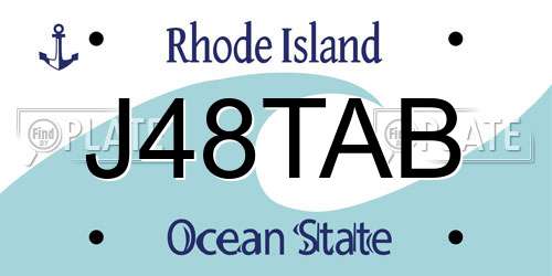 J48TAB Rhode Island License Plate