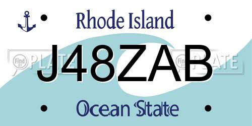 J48ZAB Rhode Island License Plate