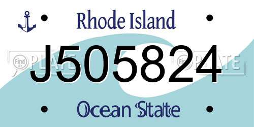 J505824 Rhode Island License Plate
