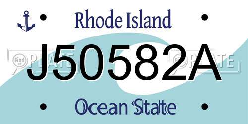 J50582A Rhode Island License Plate