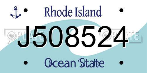 J508524 Rhode Island License Plate