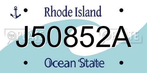 J50852A Rhode Island License Plate