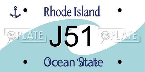 J51 Rhode Island License Plate